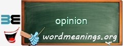 WordMeaning blackboard for opinion